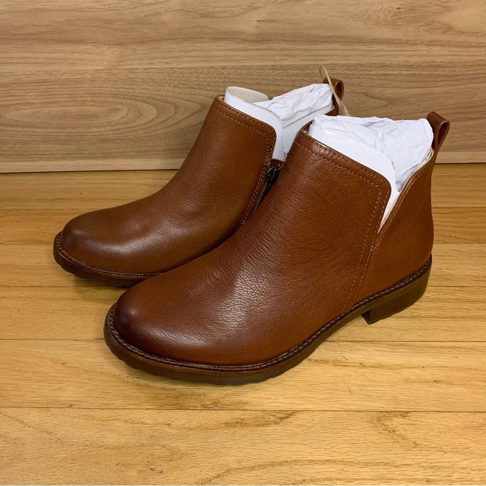 Sofft Beatrice Golden Brown Leather Ankle Boots - Size 6.5